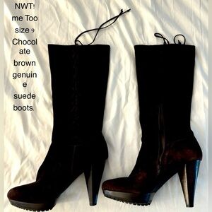 NWOT! Me Too Brown Suede high heel boots! Size 10M! 👢👢